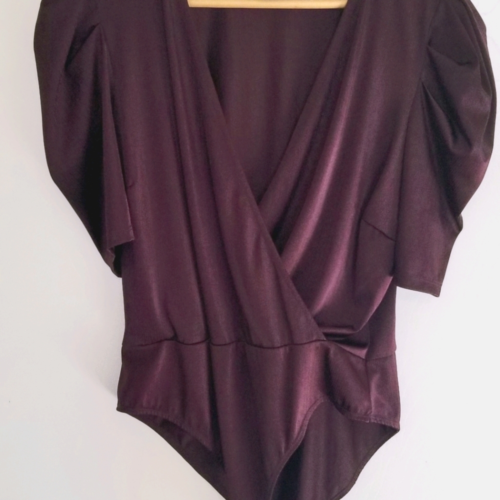 3 for $30 Purple Stretch Satin Bodysuit